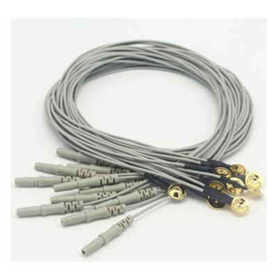 Pozłacany miedziany kabel EEG Klips na ucho Elektroda nasadki EEG, 1 m, Din 1,5, OEM