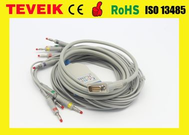 Kable Schiller EKG, 10 odprowadzeń DB 15 pin, elektrody ekg Din/snap/clip