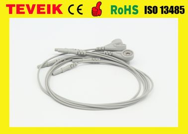 Wielokrotnego użytku Medical OEM / ODM DIN1.5 7 odprowadzeń Holter Recorder EKG Leadwire kabel z zatrzaskiem