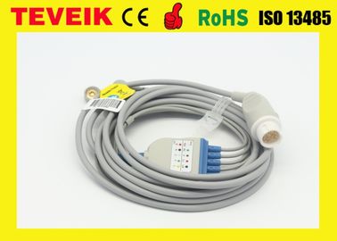 TEVEIK Fabryka wielokrotnego użytku medycznego HP Okrągły 12-pinowy 5-przewodowy kabel EKG do monitora pacjenta