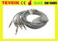 Banana 4.0 pulg Nihon Kohden jednoczęściowy kabel EKG / EKG 10 odprowadzeń z DB 15pin do ECG-9022