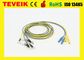 Wysokiej jakości producent czystej elektrody sliver kabel EEG, 5szt / zestaw wielokolorowy kabel eeg medyczny