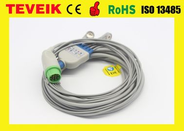Producent medyczny Wielokrotnego użytku Biolight 5 odprowadzeń Okrągły 12-pinowy kabel EKG do monitora pacjenta A8 / A6