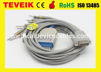 Edan EKG Cable, Snap, DB 15-pinowa 10-przewodowa elektroda drutowa, EKG EKG 12-kanałowy