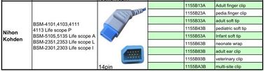 Nihon Kohden BSM-5105/5135 Dorosły monitor pacjenta z klipsem na palec Czujnik spo2, czujnik sondy spo2, pulsoksymetr